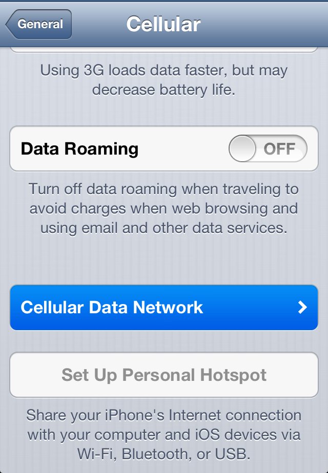 docomo Mobile Internet SIM iPhone Settings